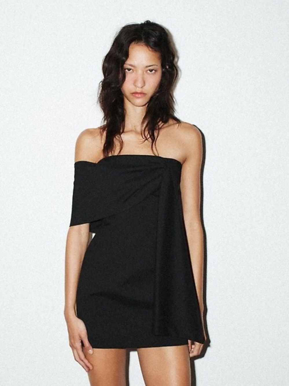 NWT Zara Woman STRAPLESS MINI DRESS Black Size M Medium